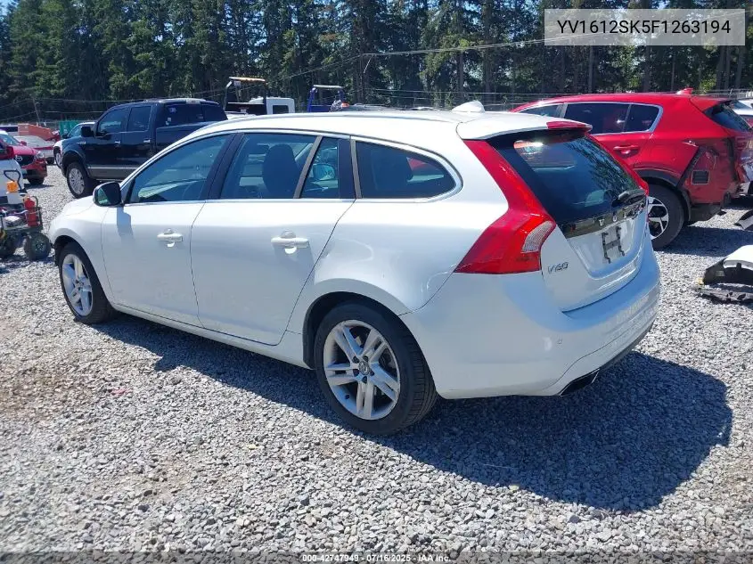 2015 Volvo V60 T5 Premier VIN: YV1612SK5F1263194 Lot: 42747949