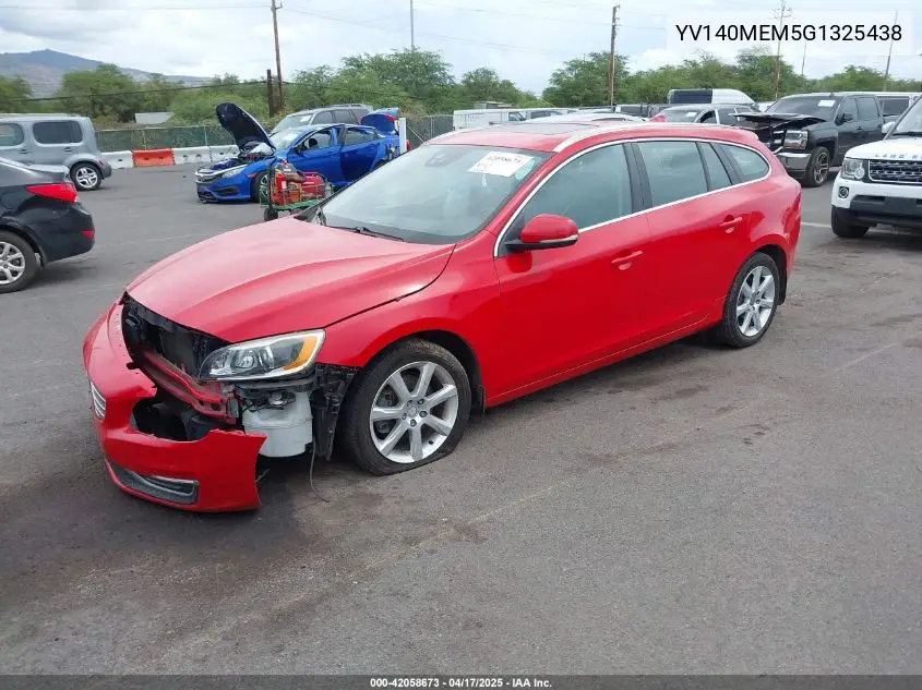 2016 Volvo V60 T5 Drive-E Platinum VIN: YV140MEM5G1325438 Lot: 42058673