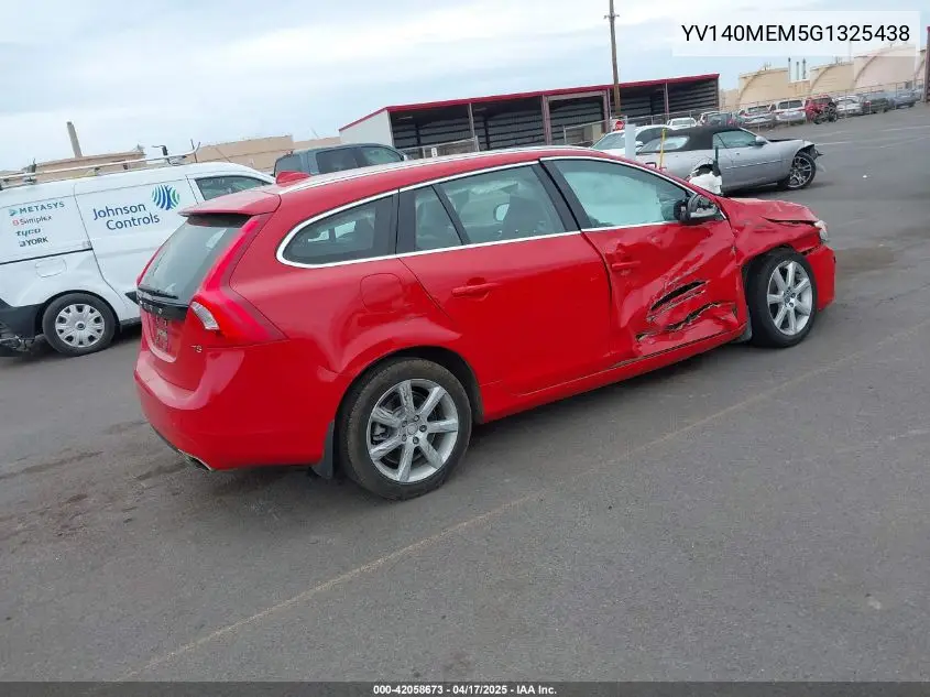 2016 Volvo V60 T5 Drive-E Platinum VIN: YV140MEM5G1325438 Lot: 42058673