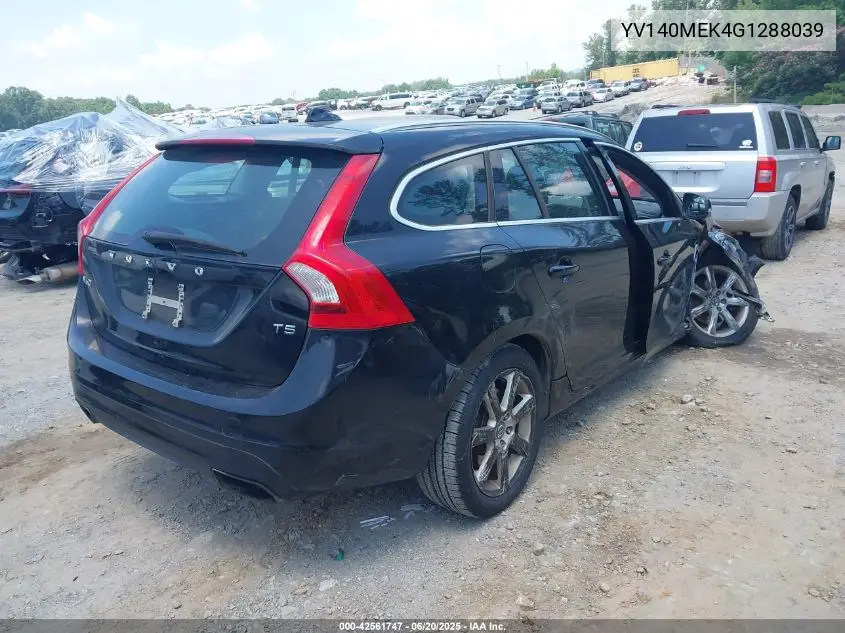 2016 Volvo V60 T5 Drive-E Premier VIN: YV140MEK4G1288039 Lot: 42561747