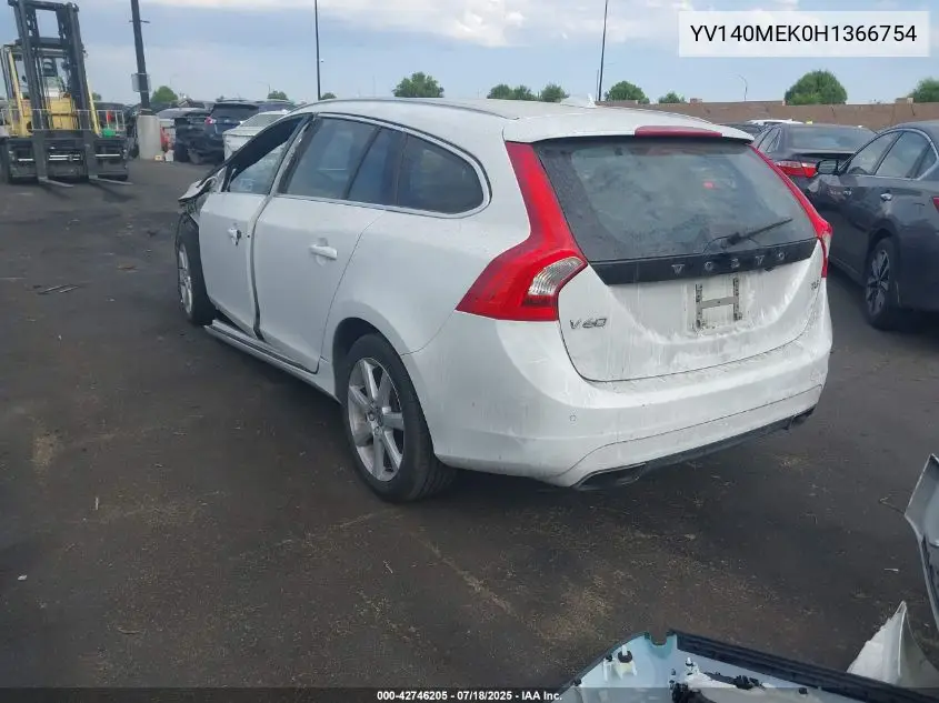 2017 Volvo V60 T5 Premier VIN: YV140MEK0H1366754 Lot: 42746205
