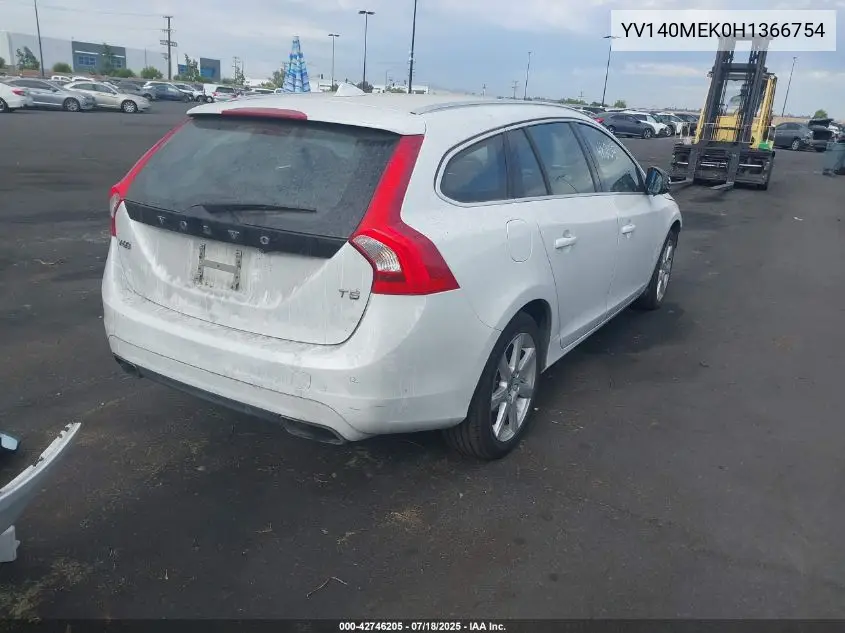2017 Volvo V60 T5 Premier VIN: YV140MEK0H1366754 Lot: 42746205