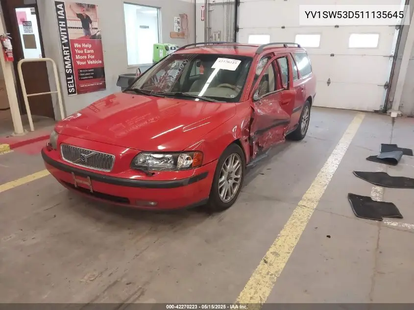 2001 Volvo V70 T5 VIN: YV1SW53D511135645 Lot: 42270223