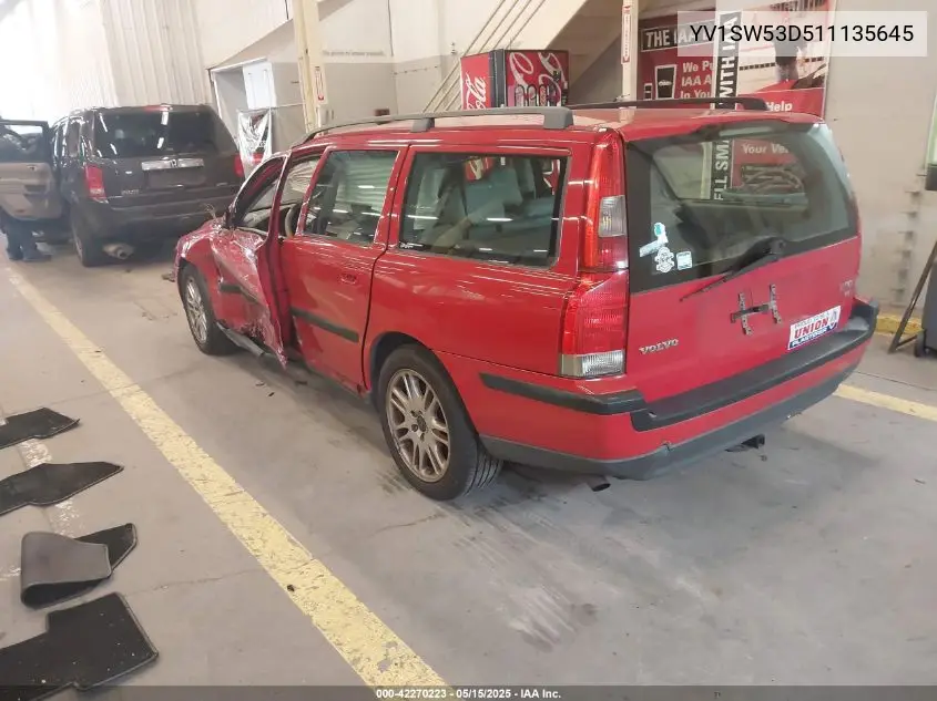 2001 Volvo V70 T5 VIN: YV1SW53D511135645 Lot: 42270223