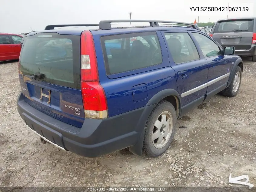 2002 Volvo V70 Xc VIN: YV1SZ58D421067159 Lot: 12337332