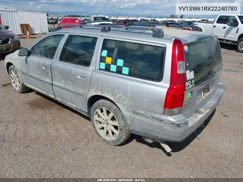 2002 Volvo V70 2.4 VIN: YV1SW61RX22240780 Lot: 42401978