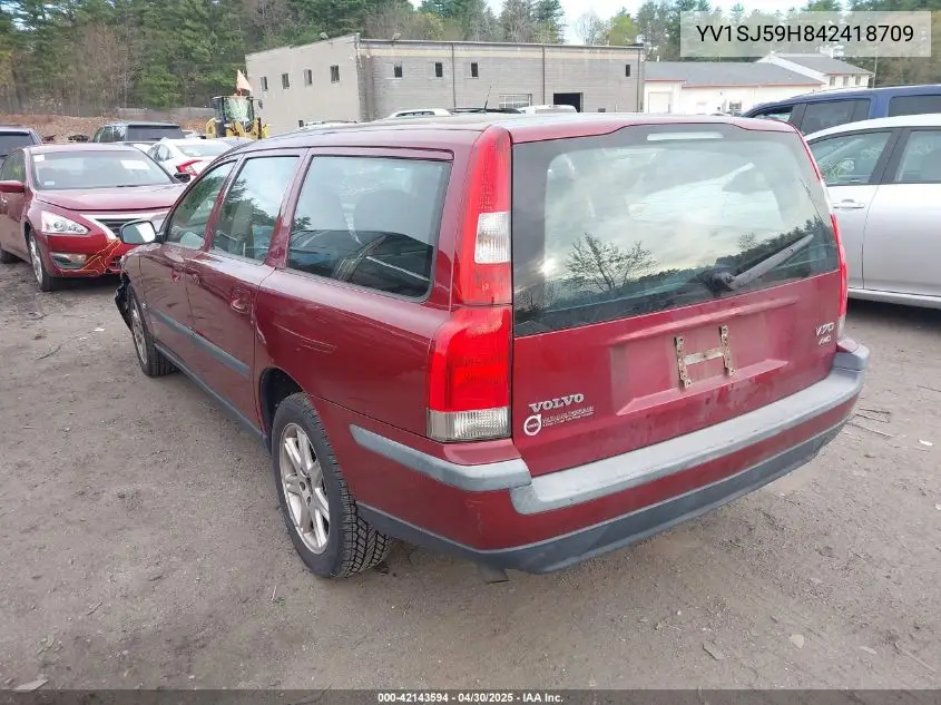 2004 Volvo V70 2.5T Awd VIN: YV1SJ59H842418709 Lot: 42143594