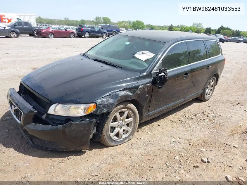 2008 Volvo V70 3.2 VIN: YV1BW982481033553 Lot: 42055904