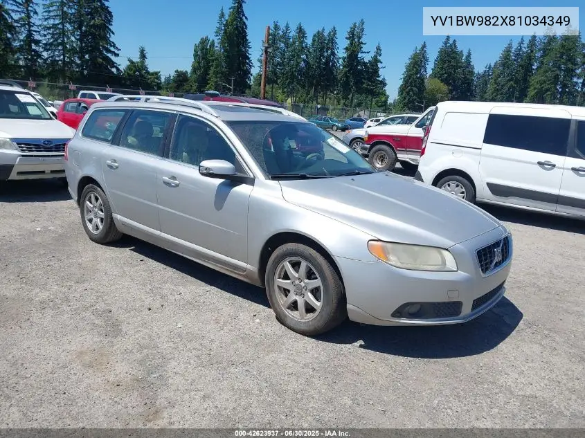 2008 Volvo V70 3.2 VIN: YV1BW982X81034349 Lot: 42623937