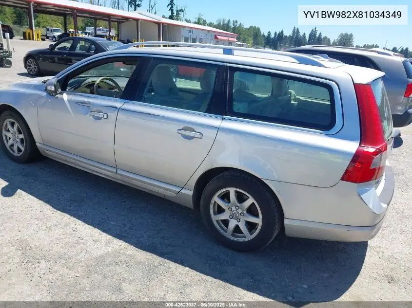 2008 Volvo V70 3.2 VIN: YV1BW982X81034349 Lot: 42623937