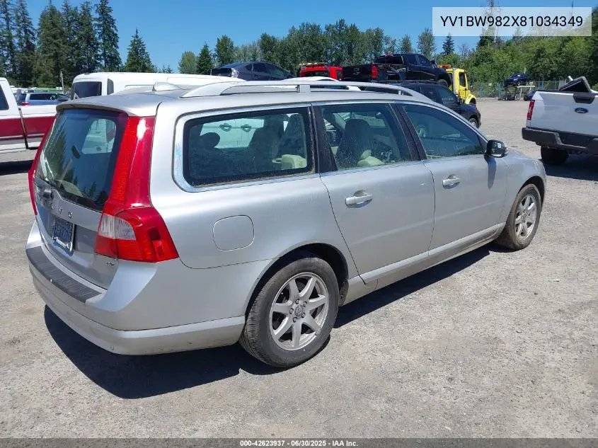 2008 Volvo V70 3.2 VIN: YV1BW982X81034349 Lot: 42623937