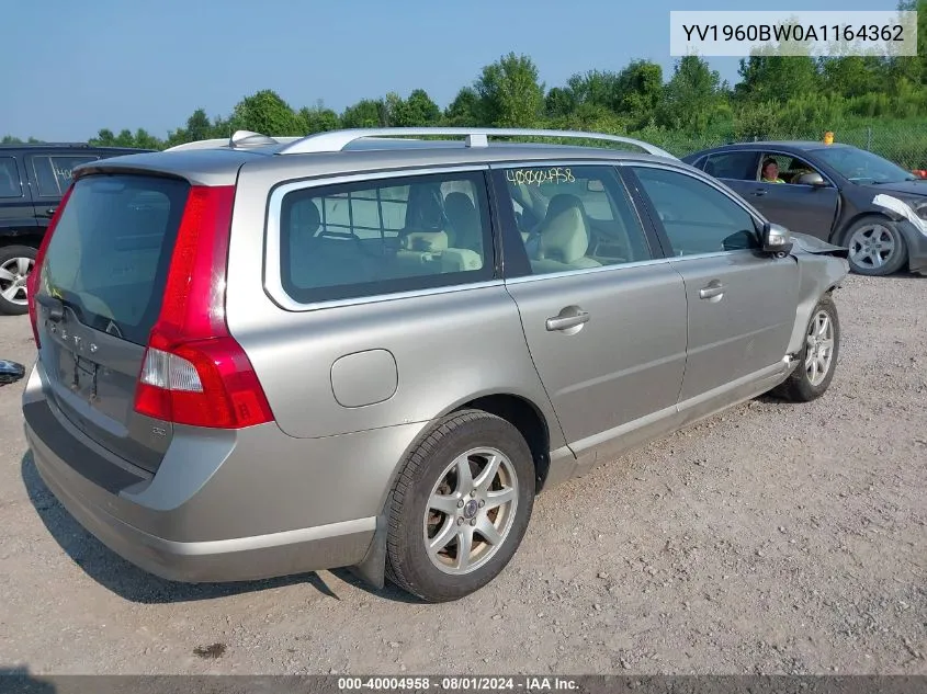 2010 Volvo V70 3.2/3.2 R-Design VIN: YV1960BW0A1164362 Lot: 40004958