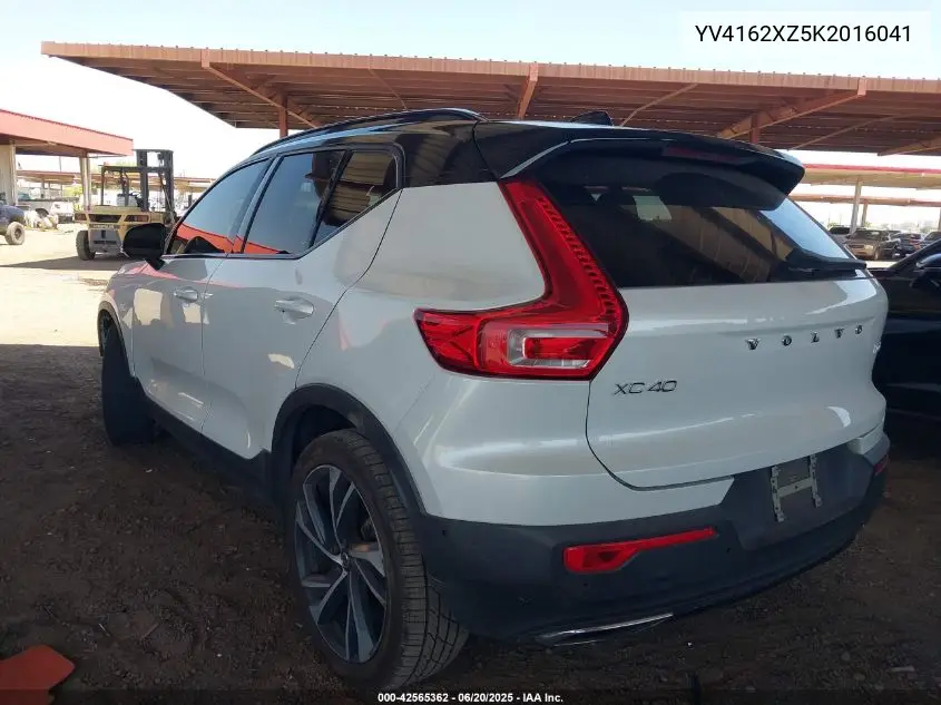 2019 Volvo Xc40 T5 Momentum/T5 R-Design VIN: YV4162XZ5K2016041 Lot: 42565362