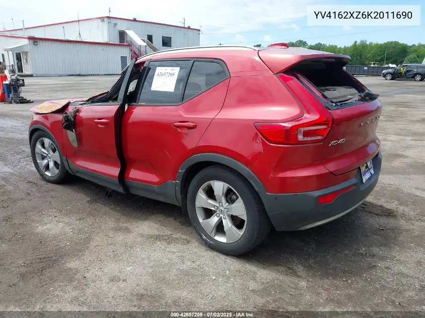 2019 Volvo Xc40 T5 Momentum/T5 R-Design VIN: YV4162XZ6K2011690 Lot: 42657205