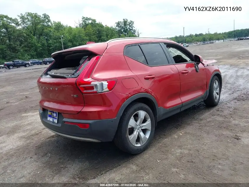 2019 Volvo Xc40 T5 Momentum/T5 R-Design VIN: YV4162XZ6K2011690 Lot: 42657205