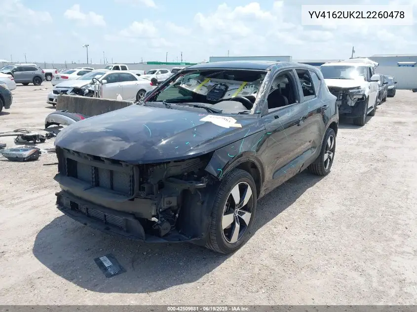 2020 Volvo Xc40 T5 Momentum VIN: YV4162UK2L2260478 Lot: 42509881