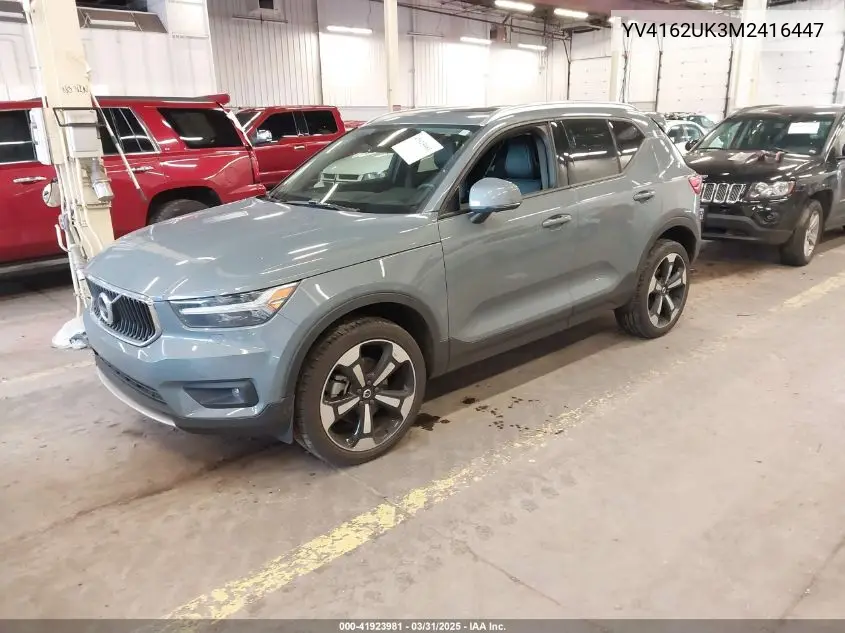 2021 Volvo Xc40 T5 Momentum VIN: YV4162UK3M2416447 Lot: 41923981