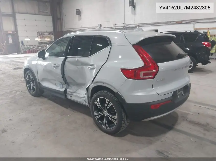 2021 Volvo Xc40 T5 Inscription VIN: YV4162UL7M2432305 Lot: 42246932
