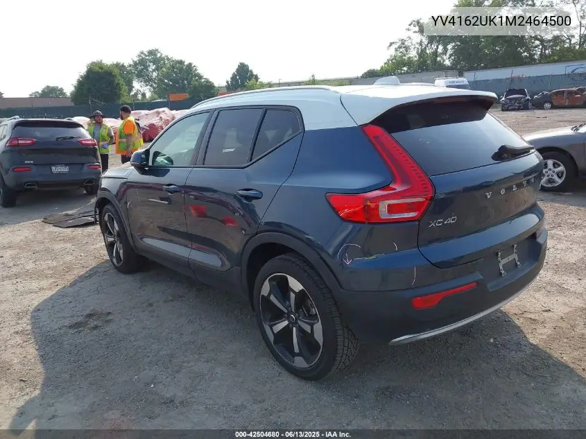 2021 Volvo Xc40 T5 Momentum VIN: YV4162UK1M2464500 Lot: 42504680