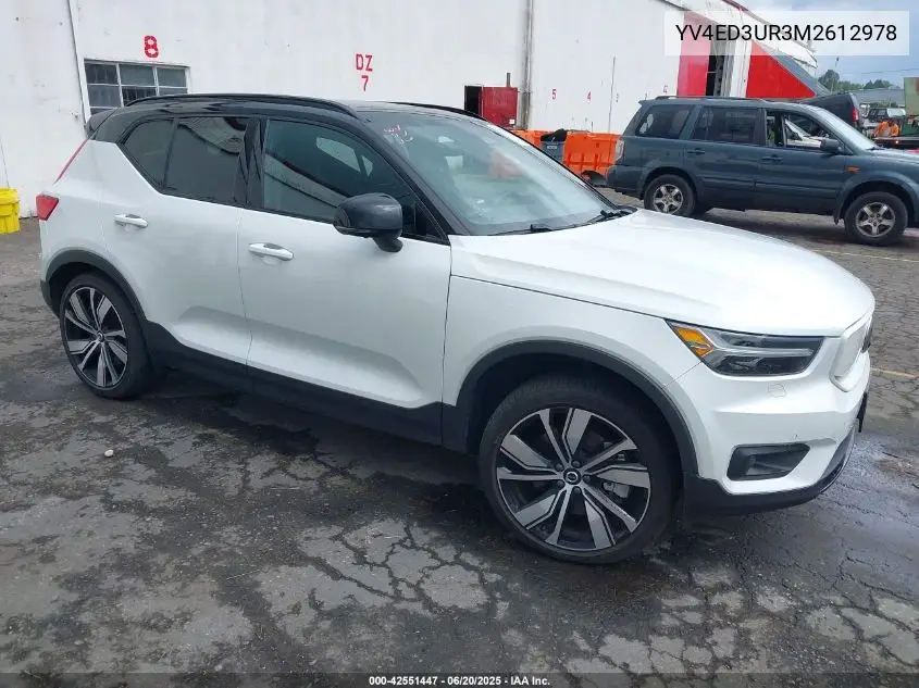 2021 Volvo Xc40 Recharge Pure Electric P8 VIN: YV4ED3UR3M2612978 Lot: 42551447