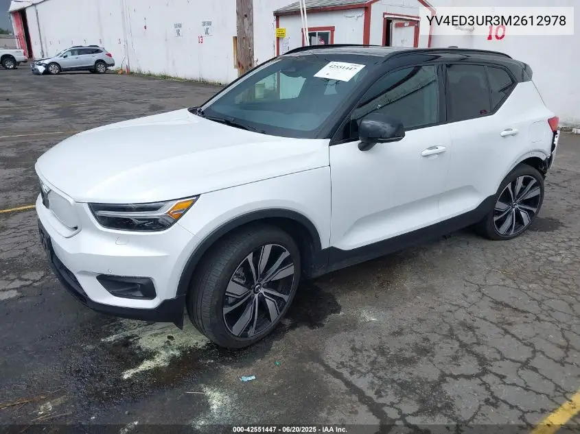 2021 Volvo Xc40 Recharge Pure Electric P8 VIN: YV4ED3UR3M2612978 Lot: 42551447