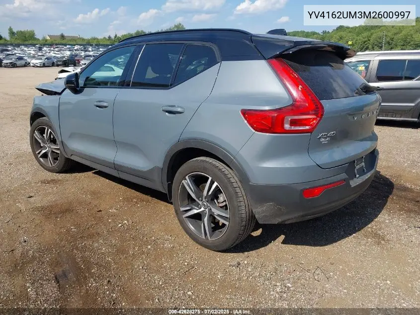 2021 Volvo Xc40 T5 R-Design VIN: YV4162UM3M2600997 Lot: 42628275