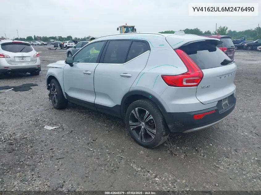 2021 Volvo Xc40 T5 Inscription VIN: YV4162UL6M2476490 Lot: 42645379
