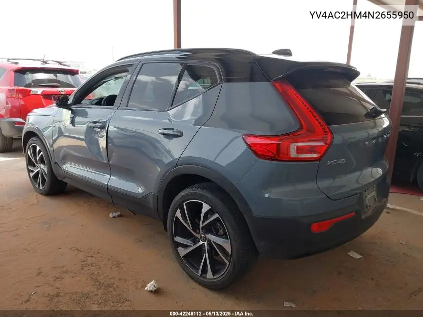2022 Volvo Xc40 T4 R-Design VIN: YV4AC2HM4N2655950 Lot: 42248112