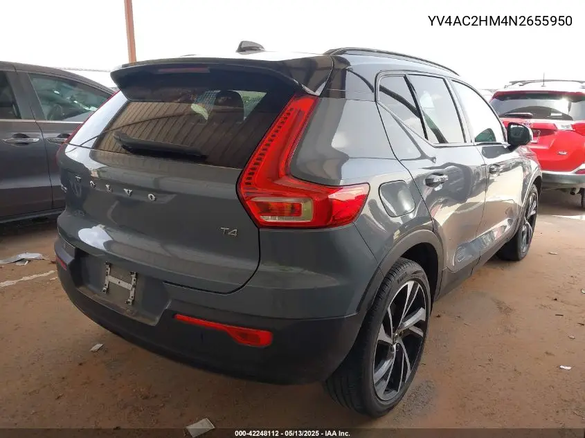 2022 Volvo Xc40 T4 R-Design VIN: YV4AC2HM4N2655950 Lot: 42248112
