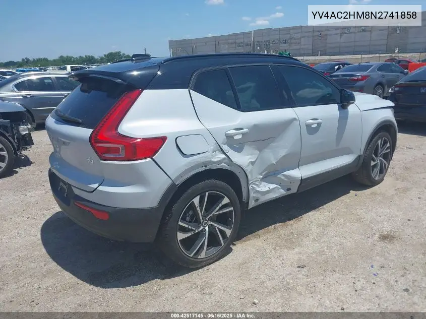 2022 Volvo Xc40 T4 R-Design VIN: YV4AC2HM8N2741858 Lot: 42517145