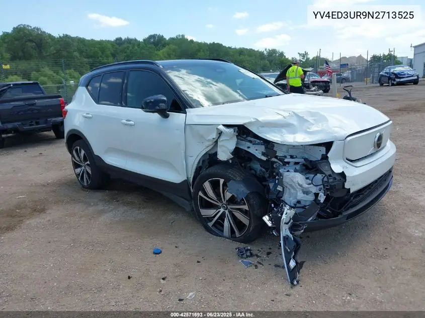 2022 Volvo Xc40 Recharge Pure Electric P8 Twin Plus VIN: YV4ED3UR9N2713525 Lot: 42571693