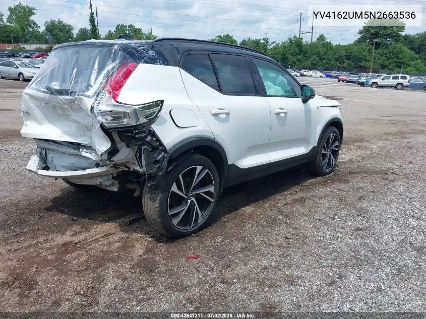 2022 Volvo Xc40 T5 R-Design VIN: YV4162UM5N2663536 Lot: 42647311