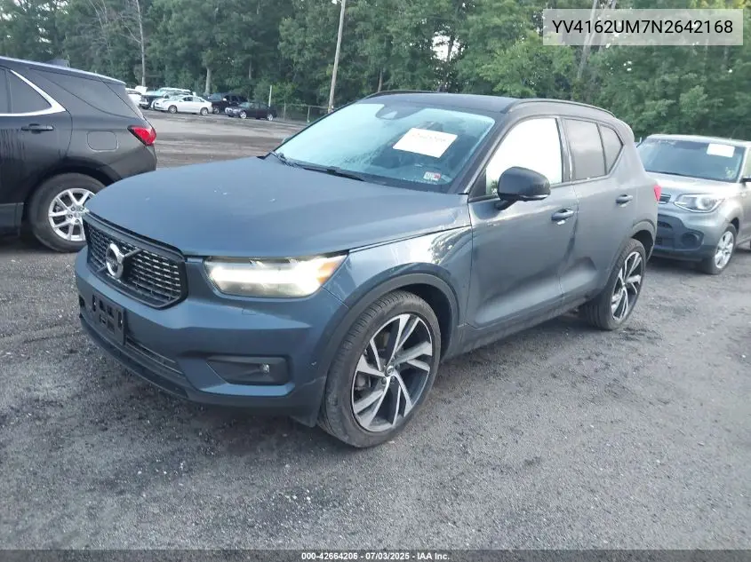 2022 Volvo Xc40 T5 R-Design VIN: YV4162UM7N2642168 Lot: 42664206