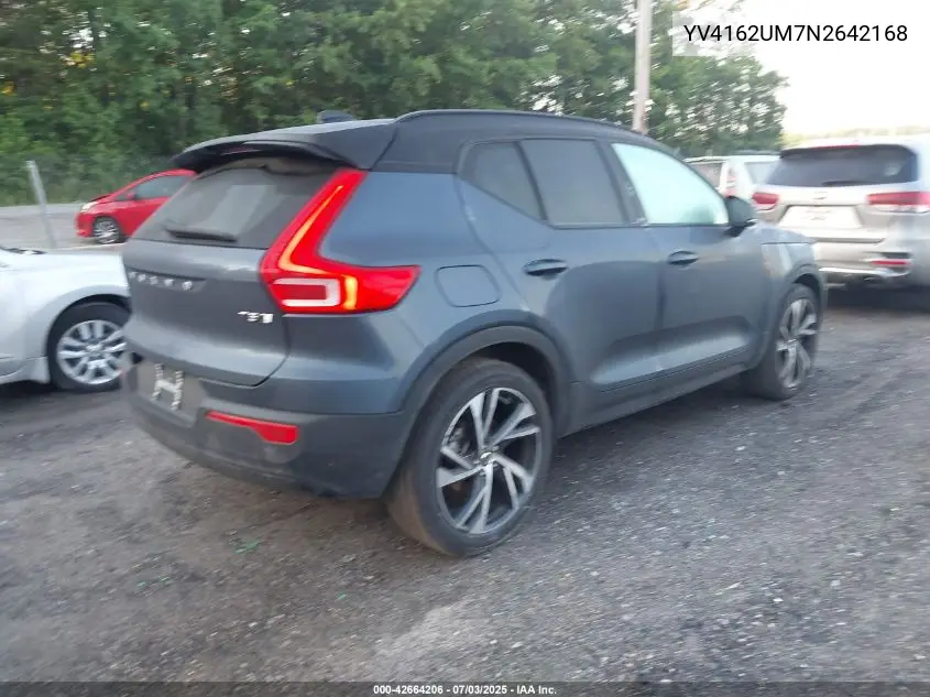2022 Volvo Xc40 T5 R-Design VIN: YV4162UM7N2642168 Lot: 42664206