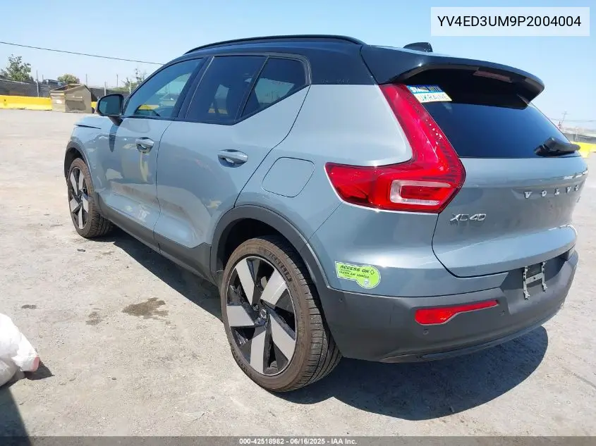 2023 Volvo Xc40 Recharge Pure Electric Twin Ultimate VIN: YV4ED3UM9P2004004 Lot: 42518982