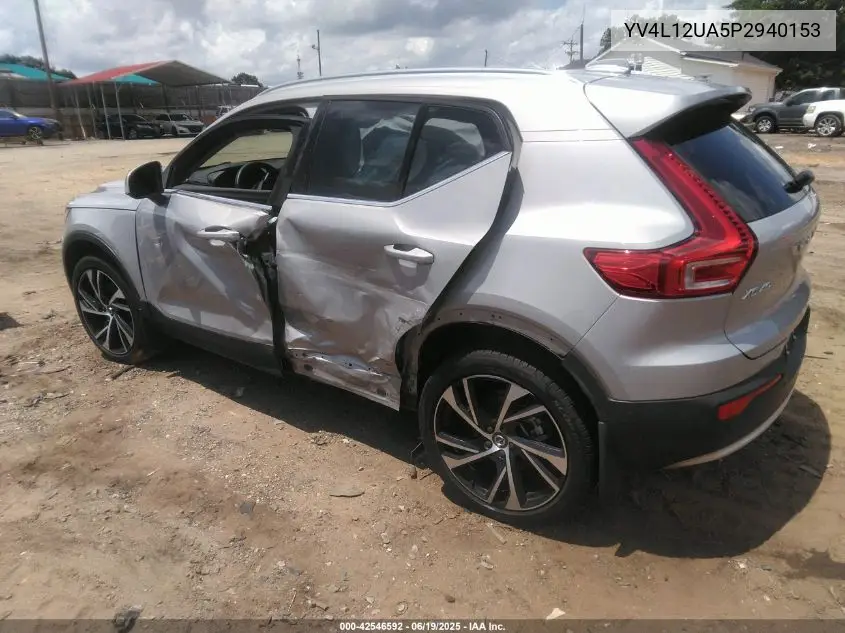 2023 Volvo Xc40 B5 Ultimate Bright Theme VIN: YV4L12UA5P2940153 Lot: 42546592