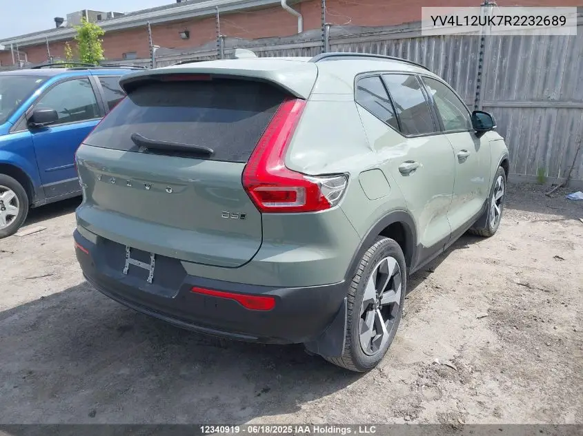 2024 Volvo Xc40 Core VIN: YV4L12UK7R2232689 Lot: 12340919