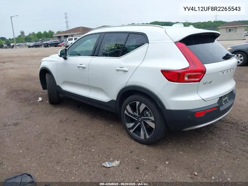 2024 Volvo Xc40 B5 Ultimate Bright Theme VIN: YV4L12UF8R2265543 Lot: 42546549