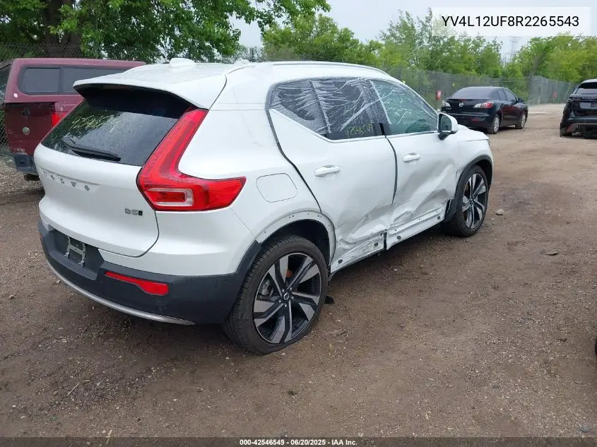 2024 Volvo Xc40 B5 Ultimate Bright Theme VIN: YV4L12UF8R2265543 Lot: 42546549
