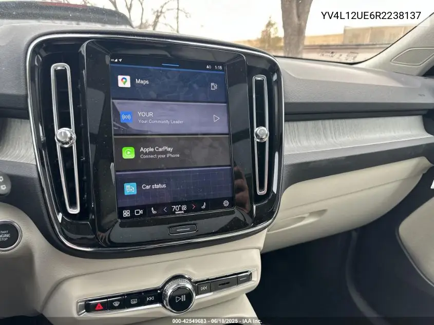 2024 Volvo Xc40 B5 Plus Bright Theme VIN: YV4L12UE6R2238137 Lot: 42549683