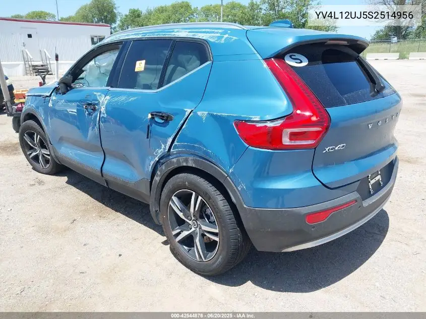 2025 Volvo Xc40 B5 Core Bright Theme VIN: YV4L12UJ5S2514956 Lot: 42544876