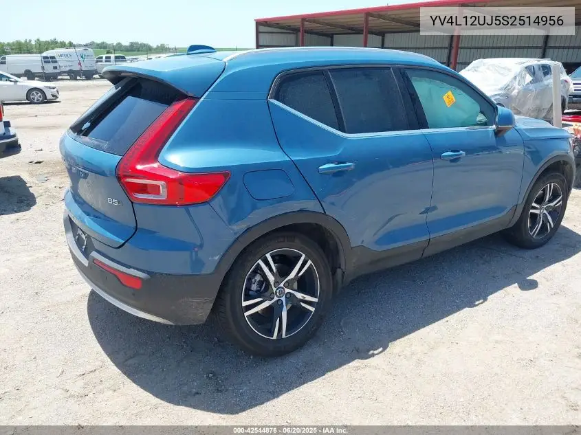 2025 Volvo Xc40 B5 Core Bright Theme VIN: YV4L12UJ5S2514956 Lot: 42544876
