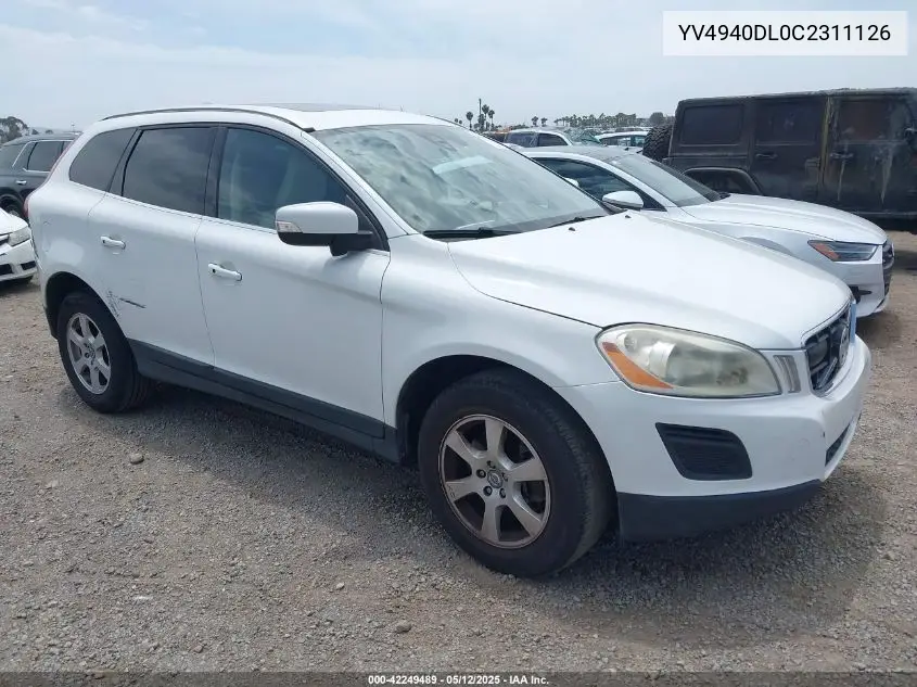 2012 Volvo Xc60 3.2/3.2 Platinum/3.2 Premier/3.2 Premier Plus VIN: YV4940DL0C2311126 Lot: 42249489