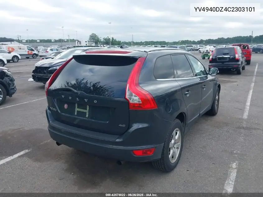 2012 Volvo Xc60 3.2/3.2 Platinum/3.2 Premier/3.2 Premier Plus VIN: YV4940DZ4C2303101 Lot: 42578022