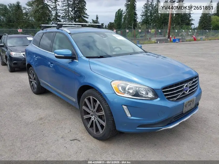 2015 Volvo Xc60 T5 Premier VIN: YV440MDK5F2651851 Lot: 42268813