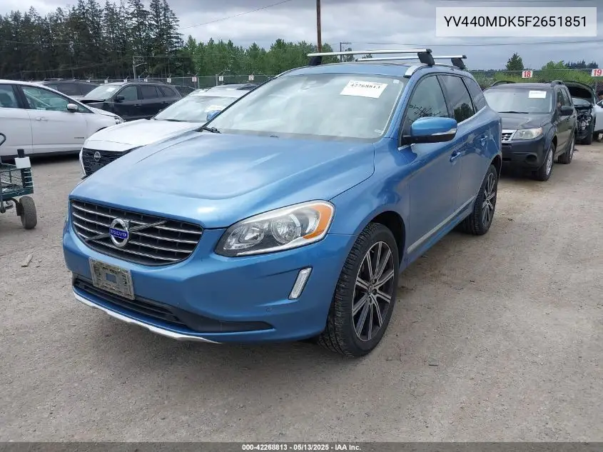 2015 Volvo Xc60 T5 Premier VIN: YV440MDK5F2651851 Lot: 42268813