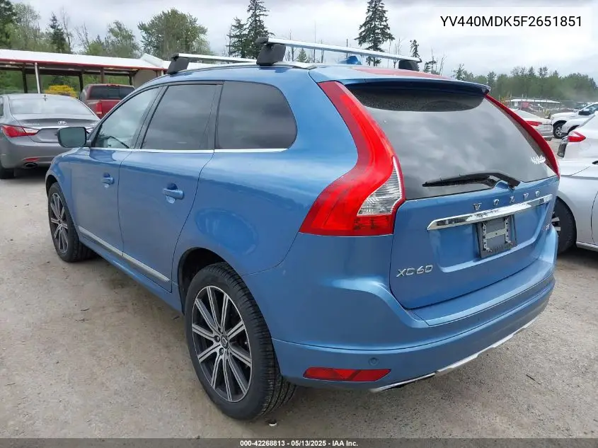 2015 Volvo Xc60 T5 Premier VIN: YV440MDK5F2651851 Lot: 42268813