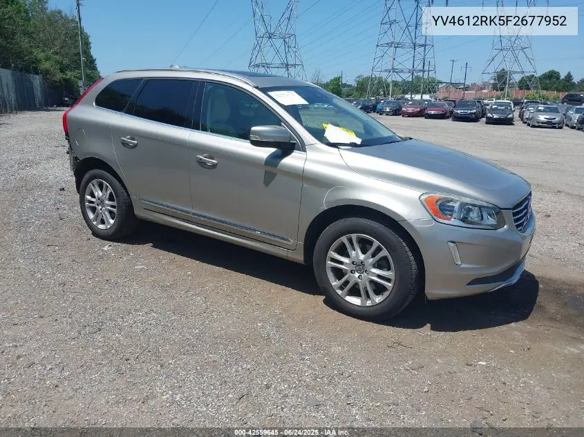 2015 Volvo Xc60 T5/T5 Premier VIN: YV4612RK5F2677952 Lot: 42559645