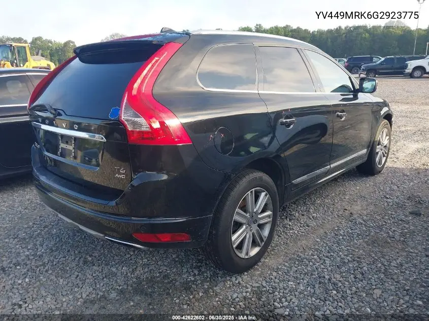 2016 Volvo Xc60 T6 Drive-E VIN: YV449MRK6G2923775 Lot: 42622602