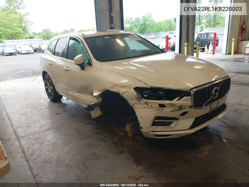 2019 Volvo Xc60 T6 Inscription VIN: LYVA22RL1KB220003 Lot: 42224905